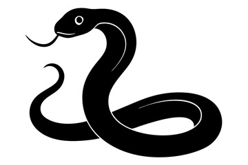 
snake icon, snake vector silhouette, Curved snake animal design
