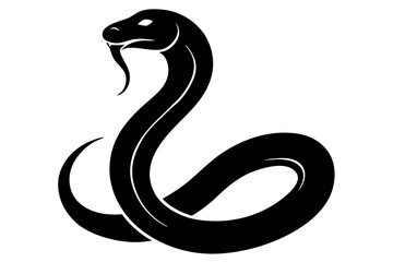 Fototapeta premium snake icon, snake vector silhouette, Curved snake animal design 
