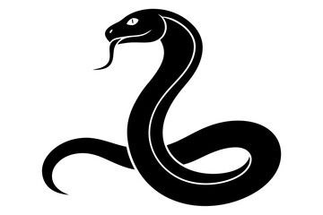 
snake icon, snake vector silhouette, Curved snake animal design
