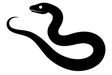 
snake icon, snake vector silhouette, Curved snake animal design
