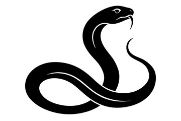 
snake icon, snake vector silhouette, Curved snake animal design
