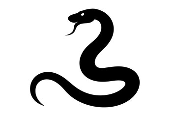 
snake icon, snake vector silhouette, Curved snake animal design
