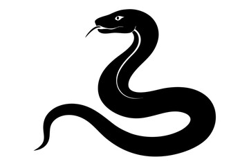 
snake icon, snake vector silhouette, Curved snake animal design
