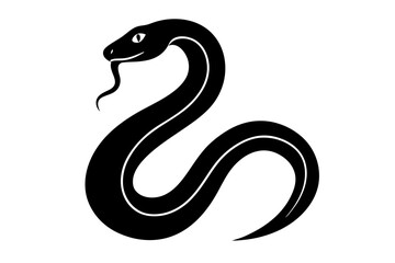 
snake icon, snake vector silhouette, Curved snake animal design
