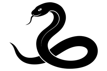 
snake icon, snake vector silhouette, Curved snake animal design
