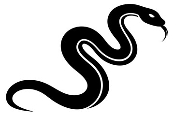 
snake icon, snake vector silhouette, Curved snake animal design
