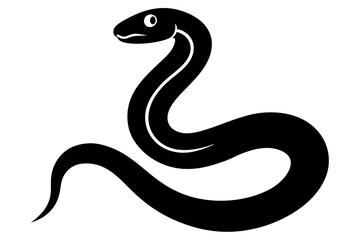 
snake icon, snake vector silhouette, Curved snake animal design

