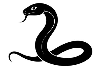 
snake icon, snake vector silhouette, Curved snake animal design
