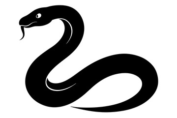 
snake icon, snake vector silhouette, Curved snake animal design
