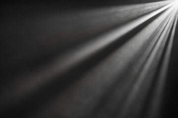 Close up of light beam isolated on black background