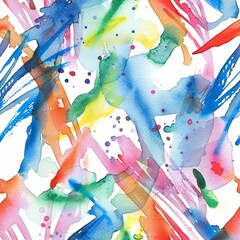 Watercolor painting of abstract graffiti patterns, on isolated white background