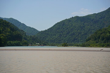 The confluence of two rivers Adjaristskhali and Chorokhi.