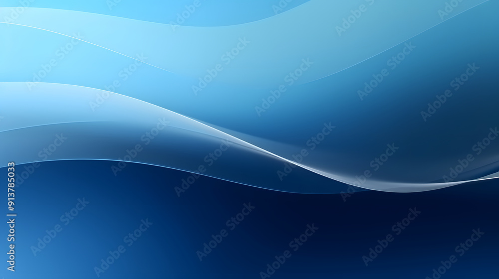 Poster abstract smooth blue wave pattern with gradient light and dark shades