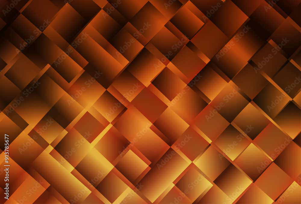 Poster dark orange vector gradient triangles template.