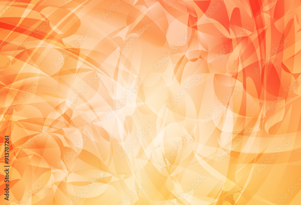 Poster light orange vector texture with abstract forms.