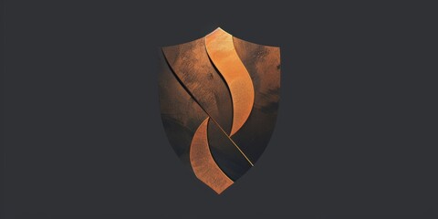 A modern reinterpretation of a shield being reshaped by molten metal, minimalist approach with contrasting cool and warm tones, inspired by Norse mythology, logo, minimalism, uniform background