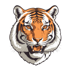 Intense Tiger Head Illustration