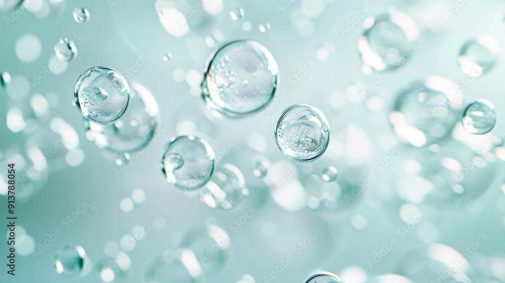 Aufkleber bubbles in various sizes creating an abstract pattern, organic shapes, whimsical and light. ,