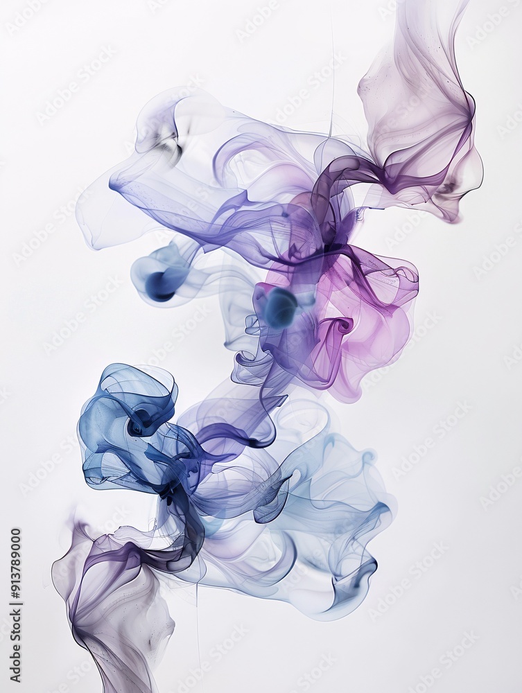 Poster ink flowing in water creating artistic patterns, organic shapes, fluid and dynamic. ,
