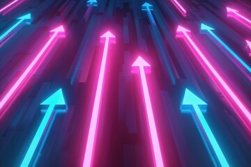 pink and blue rising  arrows background for startup business