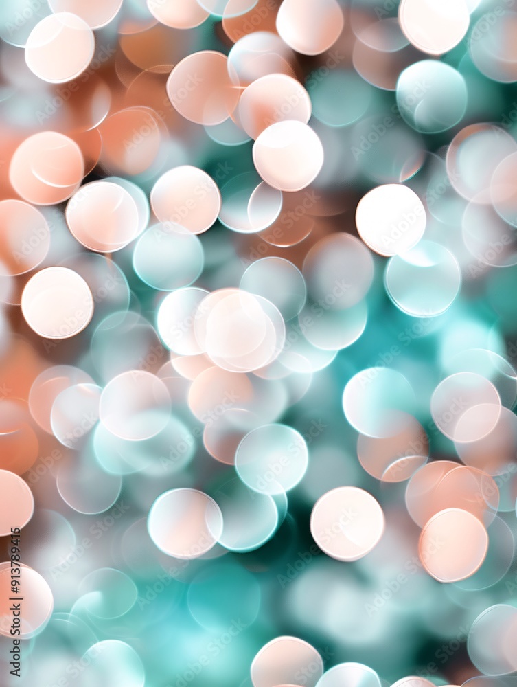 Poster bokeh patterns in soft and warm colors, organic shapes, dreamy and ethereal. ,