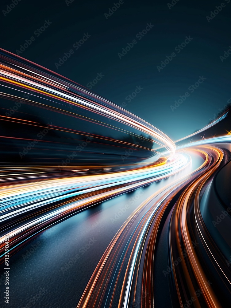 Poster light trails creating abstract lattice patterns, organic shapes, vibrant and energetic. ,