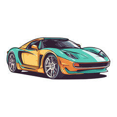 cute super car fulcolor vector illustration ai generated