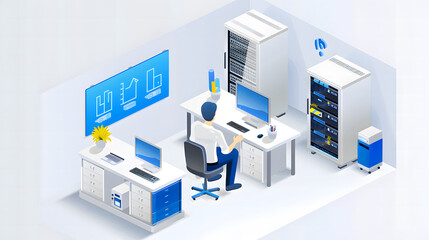 Obraz premium the concept of document management in a modern office setting, showcasing seamless integration of digital technologies for efficient workflow and collaboration design