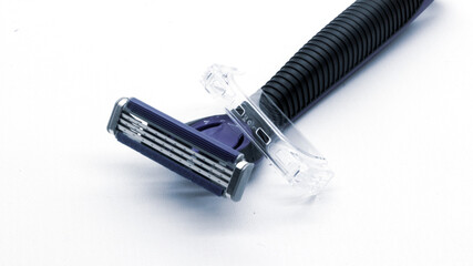 Blue mustache and beard trimmer isolated