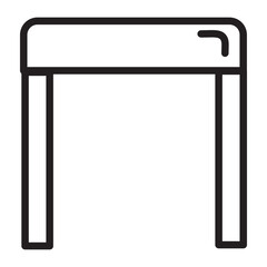 Makeup Stool Vector Line Icon Design