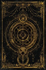 Fototapeta premium Insignia Mark of Dark Mystery and Hidden Metaphor: A Supernatural Spiritual Background with Celestial Sign and Enigmatic Emblem Reflecting Dark Emotions