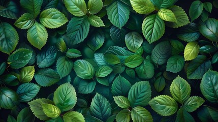 Fototapeta premium Lush Green Leaves Covering the Ground in a Vibrant Forest During Daylight