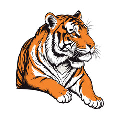 Obraz premium Tiger Side Profile Vintage Illustration
