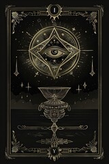 Enigmatic Celestial Insignia: A Dark Fantasy Emblem of Mystical Power on an Ethereal AMOLED Background with Intricate and Ornate Design, Exuding Deep Dreamlike Aesthetics