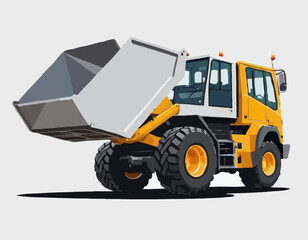 Industrial dumper truck vector illustration isolated on white background 