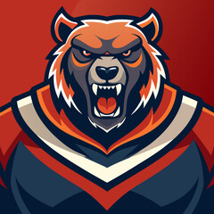 Fototapeta premium bear grizzly cartoon animal rugby mascot