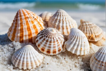 Obraz premium Serene Seashells: A Beachside Collection