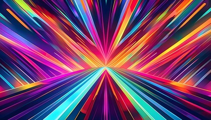 eye-catching graphic featuring a burst of neon colors in an abstract geometric