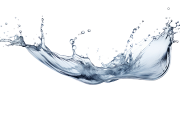 Pure fresh water splashing with crystal clear image isolated on white background.