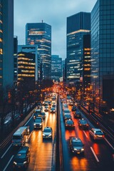 Fototapeta premium Smart cities integrate vehicles