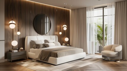 A modern apartment bed room
