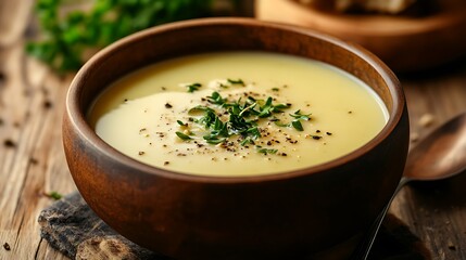Soupy Food in Middle, Macro Shoot, Creamy Soup