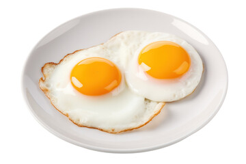 Fried eggs are a delicious English breakfast, isolated on a white background.