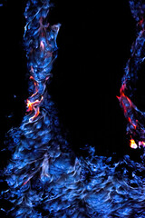 the blue fire/sulfur fire of Ijen, Indonesia
