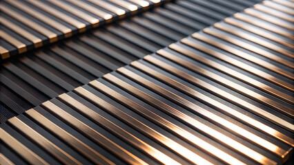 Gold stripes on a matte black background. Abstract background. sci-fi