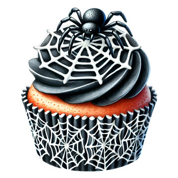 recommend clip art: Watercolor Halloween cupcake