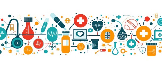 Colorful Abstract Healthcare Design with Icons