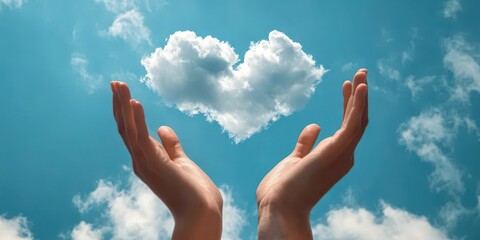 Heart-Shaped Cloud in a Blue Sky