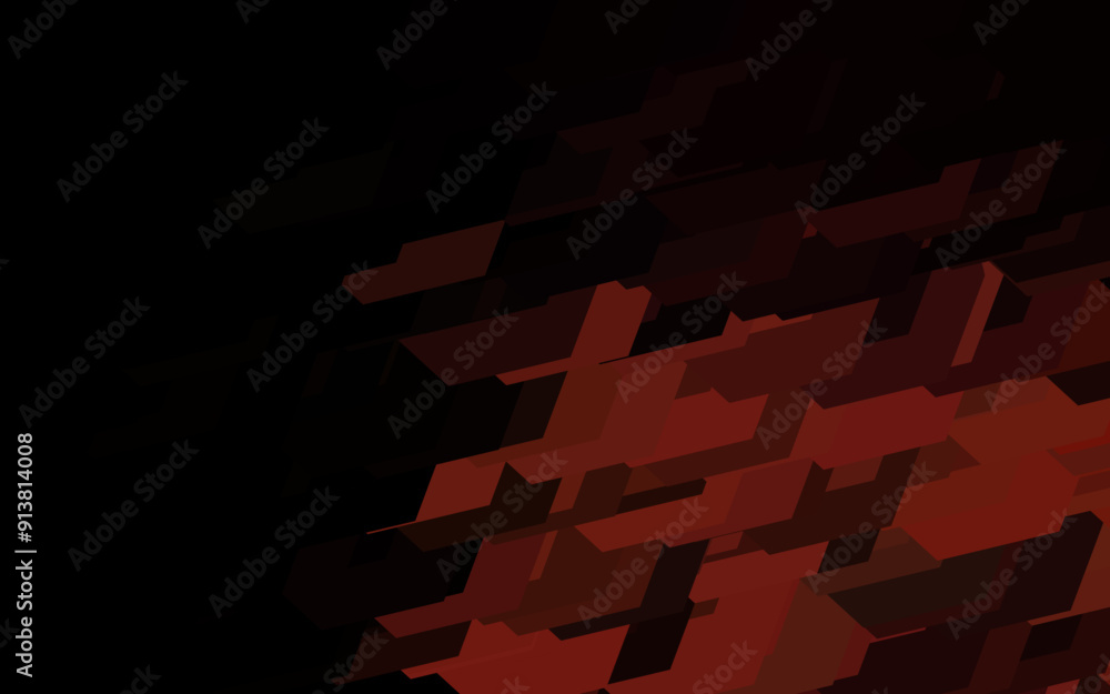 Poster dark pink vector template in hexagonal style.