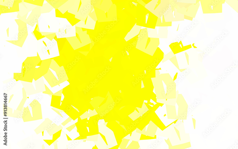 Poster light green, yellow vector background with hexagons.